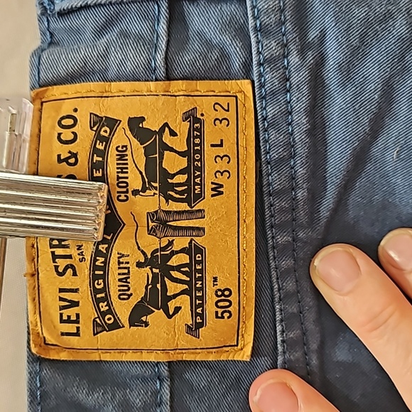 Vintage, Levi's 508, Denim Jeans, Teal, Cotton, Sz 33/32 Denim, Reg Tapered Fit - Picture 16 of 17